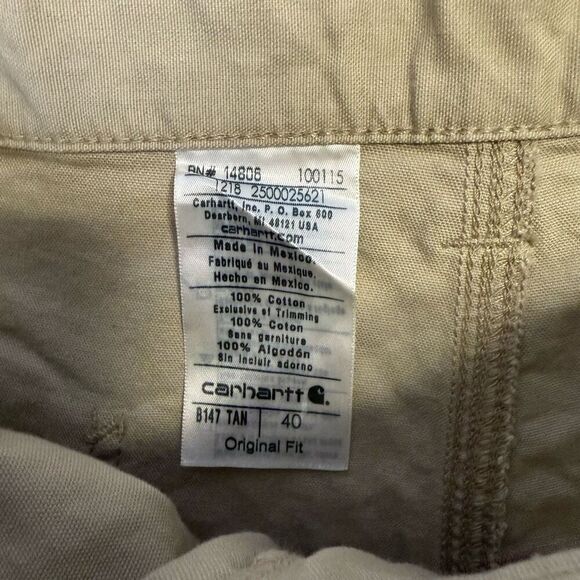 Carhartt Men's Size 40 Regular Fit Tan Cargo Shorts 11" Inseam B147 - Picture 2 of 7